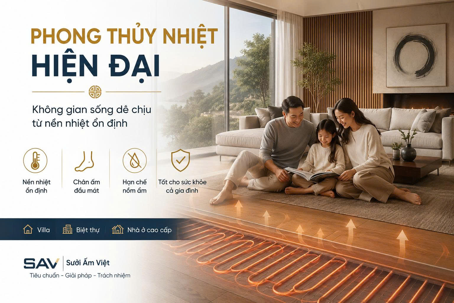 Phong thủy nhiệt hiện đại chân ấm đầu mát