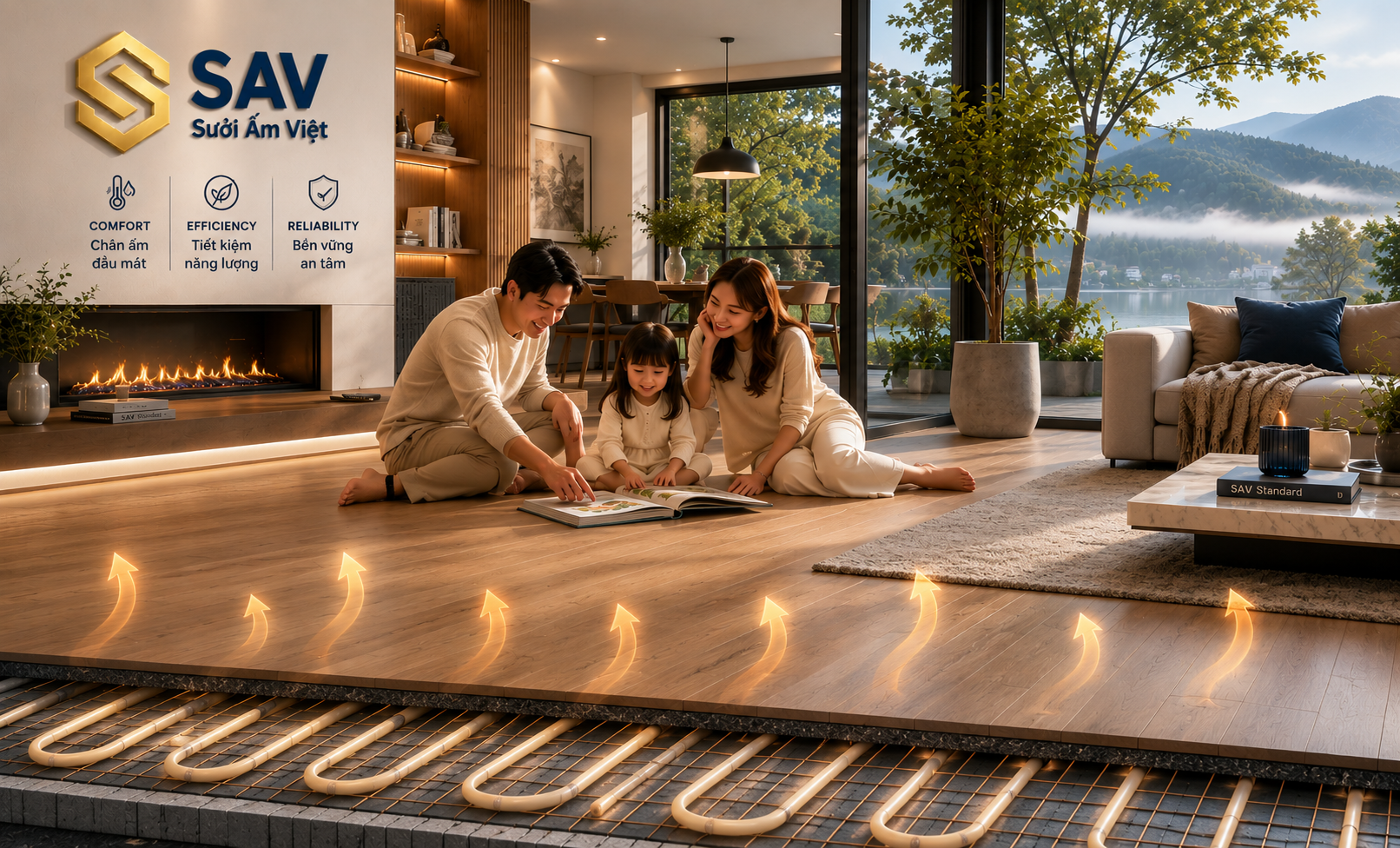 Vi khí hậu trong nhà với hệ sưởi sàn nước nóng SAV
